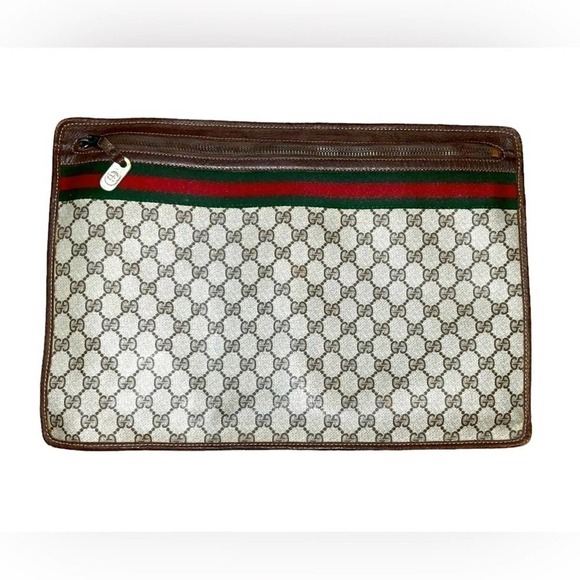 GUCCI Vintage GG Portfolio Bag - Picture 1 of 12
